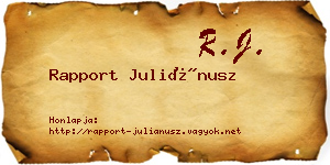 Rapport Juliánusz névjegykártya